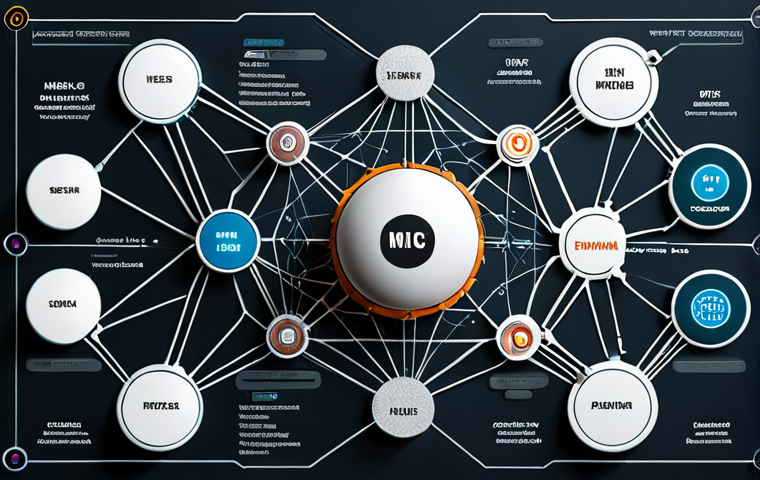 ** Modular web development graphic, showing interconnected micro frontends. Emphasis on teamwork and independent components.
**