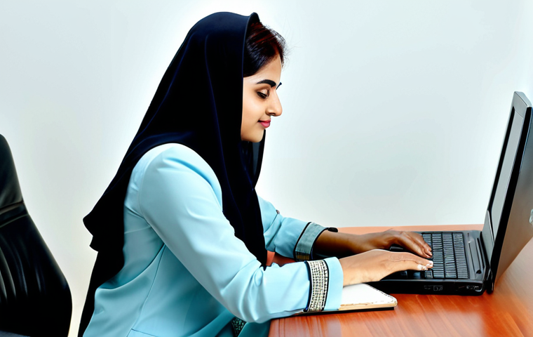 마이크로 프론트엔드에서의 코드 품질 관리 - Modern Professional**

"A Pakistani businesswoman in a tailored shalwar kameez, working on a laptop ...