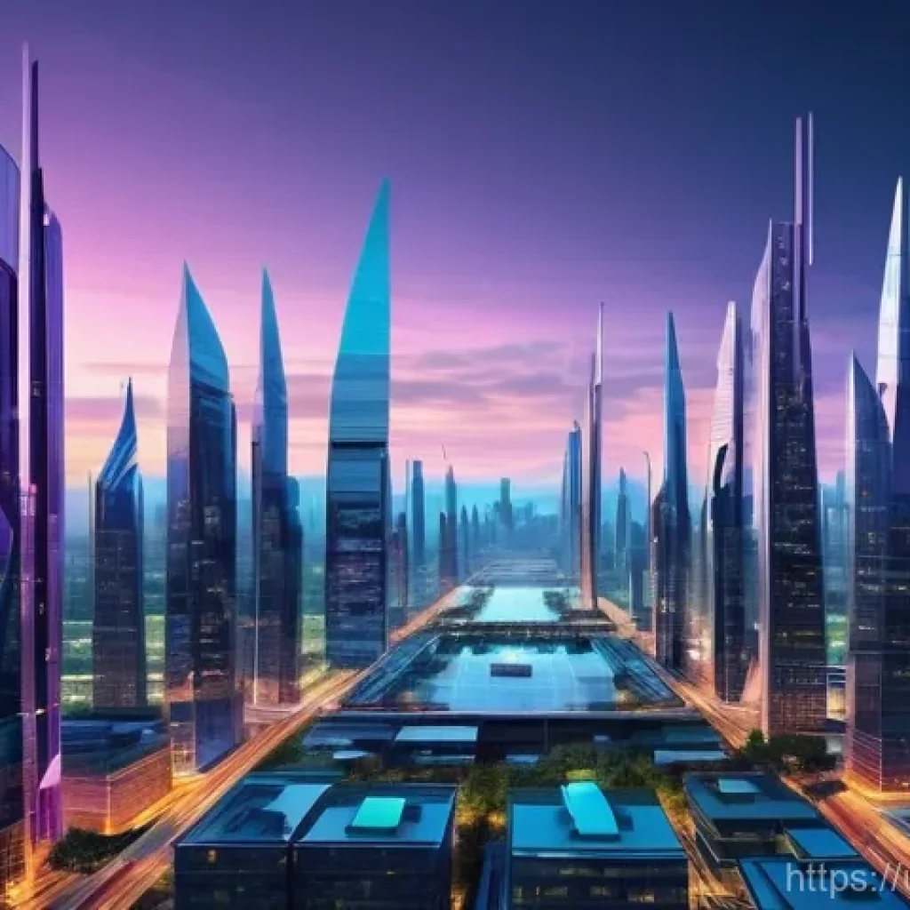 마이크로 프론트엔드의 생명주기 관리 - **Prompt:** "An abstract and futuristic digital cityscape at dusk, composed of numerous distinct, gl...