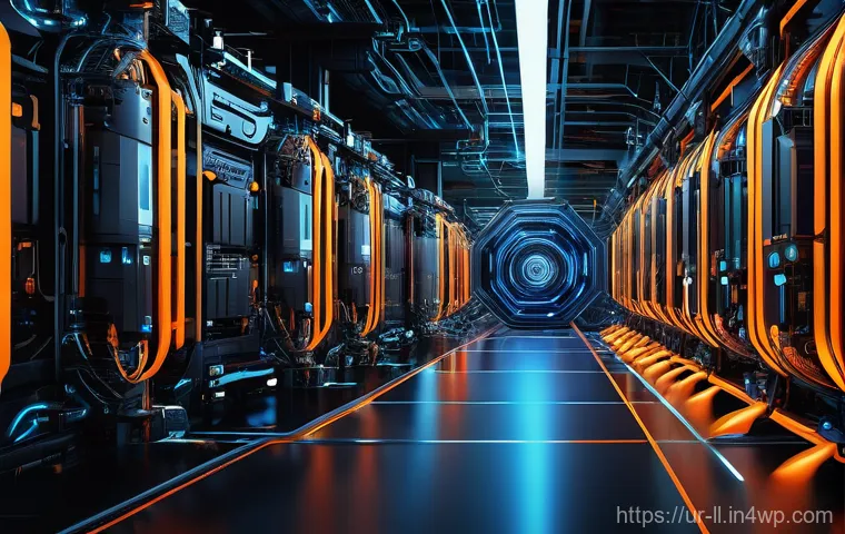 마이크로 프론트엔드의 생명주기 관리 - **Prompt:** "An abstract and futuristic digital cityscape at dusk, composed of numerous distinct, gl...