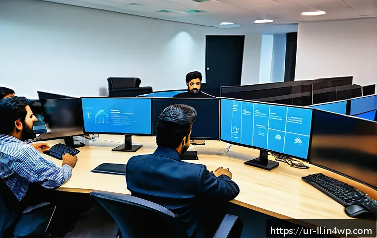 마이크로 프론트엔드의 로드맵 및 미래 전망 - A modern office environment in Karachi, featuring a diverse team of Pakistani software developers co...